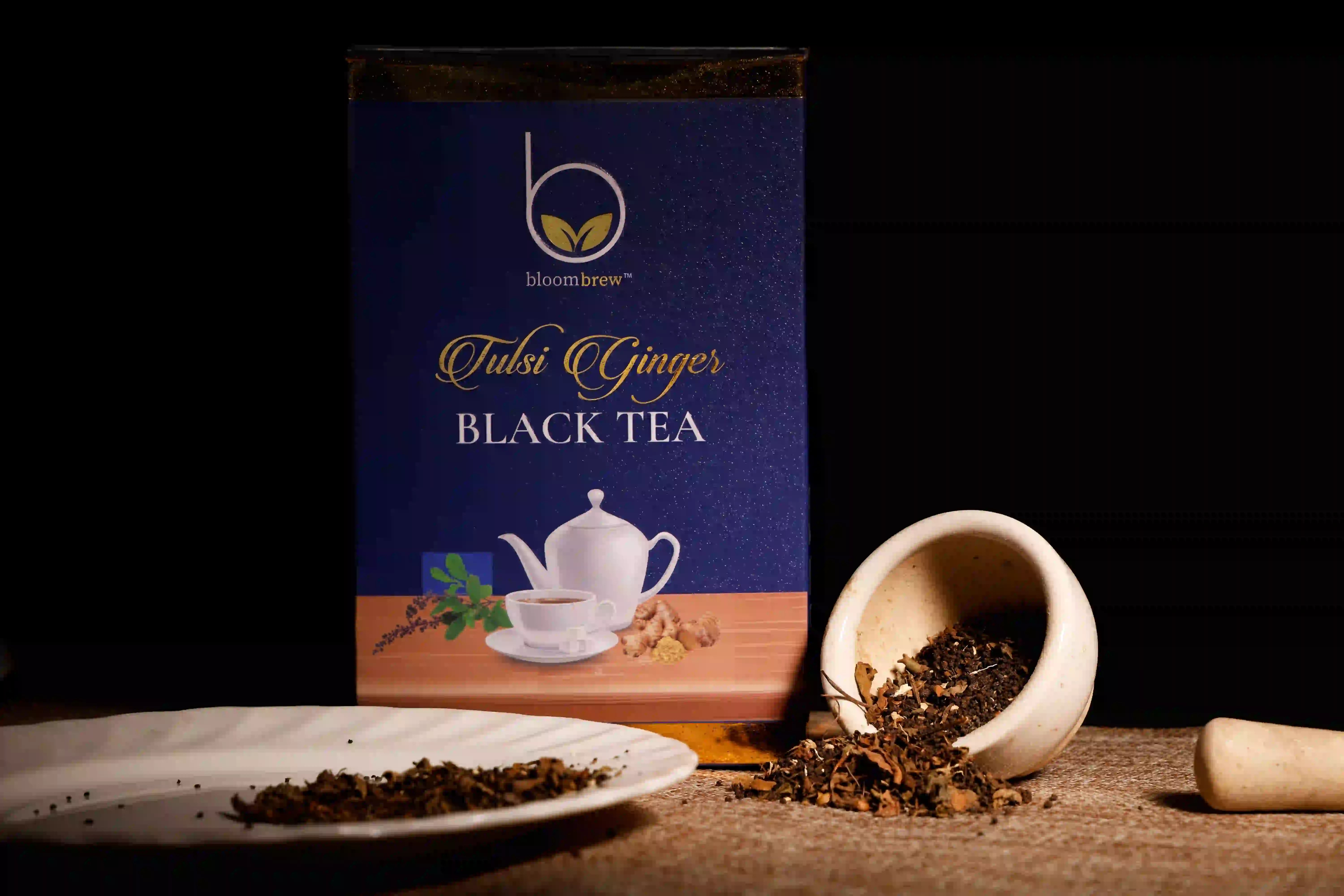 BloomBrew Tulsi Ginger Black Tea